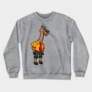 Cute Anthropomorphic Human-like Cartoon Character Camel in Clothes Crewneck Sweatshirt